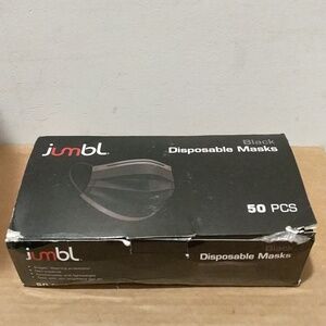 Jumbl black disposable face mask 50 p…